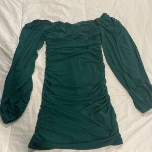 Forest green mini dress